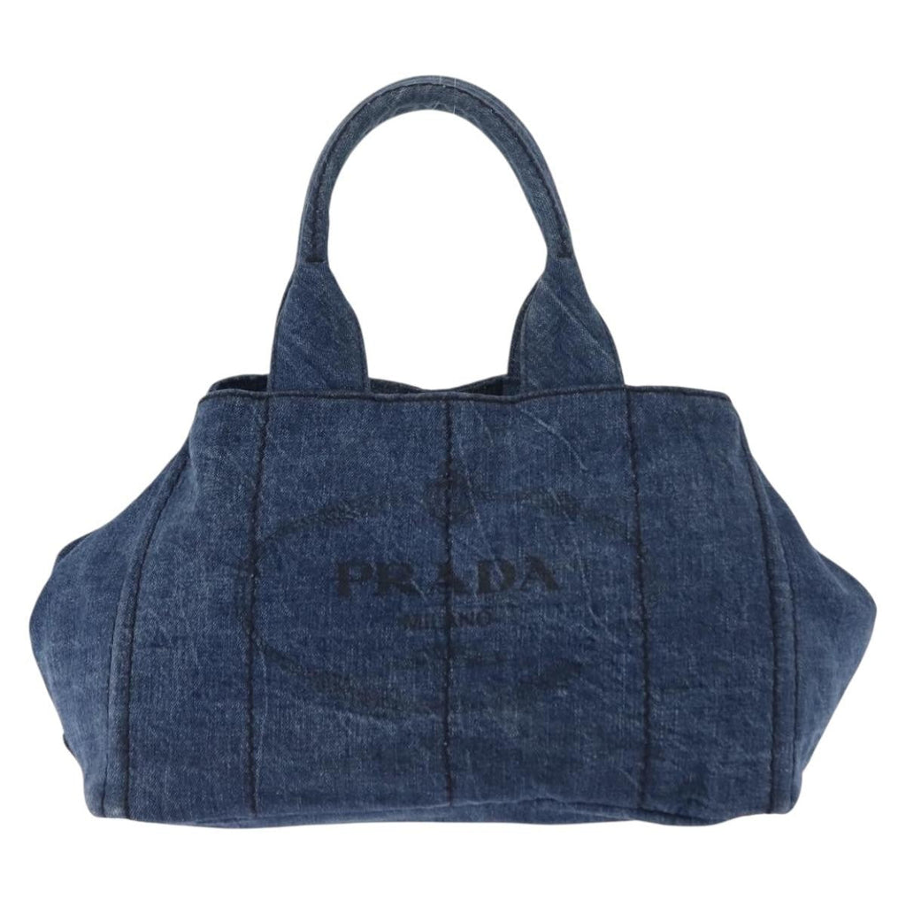 Prada Canapa Convertible Tote Denim Blue Denim_Jeans Bag
