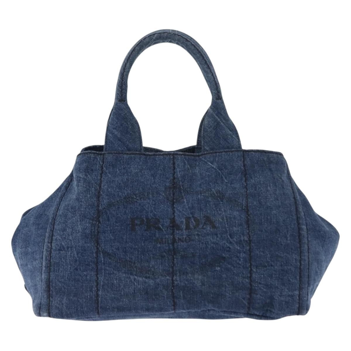 Prada Canapa Convertible Tote Denim Blue Denim_Jeans Bag