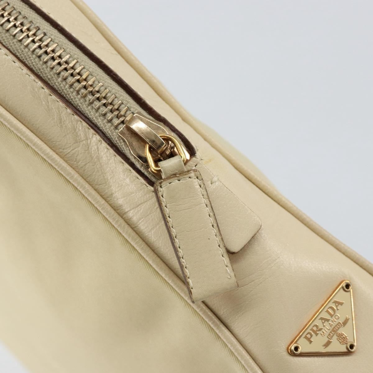 Prada Vintage Handbag Tessuto Beige Nylon Handbag