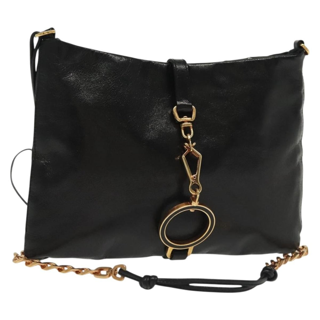 Prada Bow Shoulder Bag Vernice Saffiano Leather Black Leather Bag