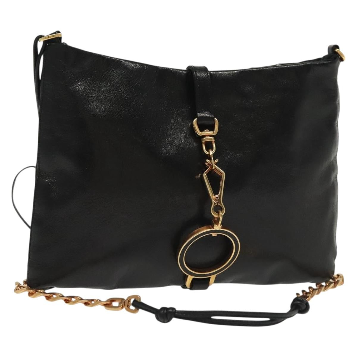 Prada Bow Shoulder Bag Vernice Saffiano Leather Black Leather Bag