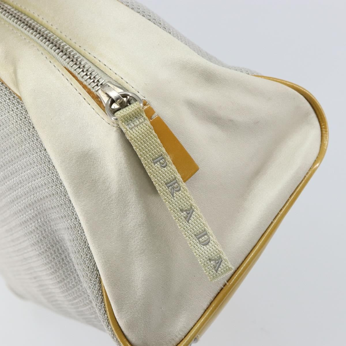 Prada Vintage Zip Handbag Tessuto Silver Nylon Handbag