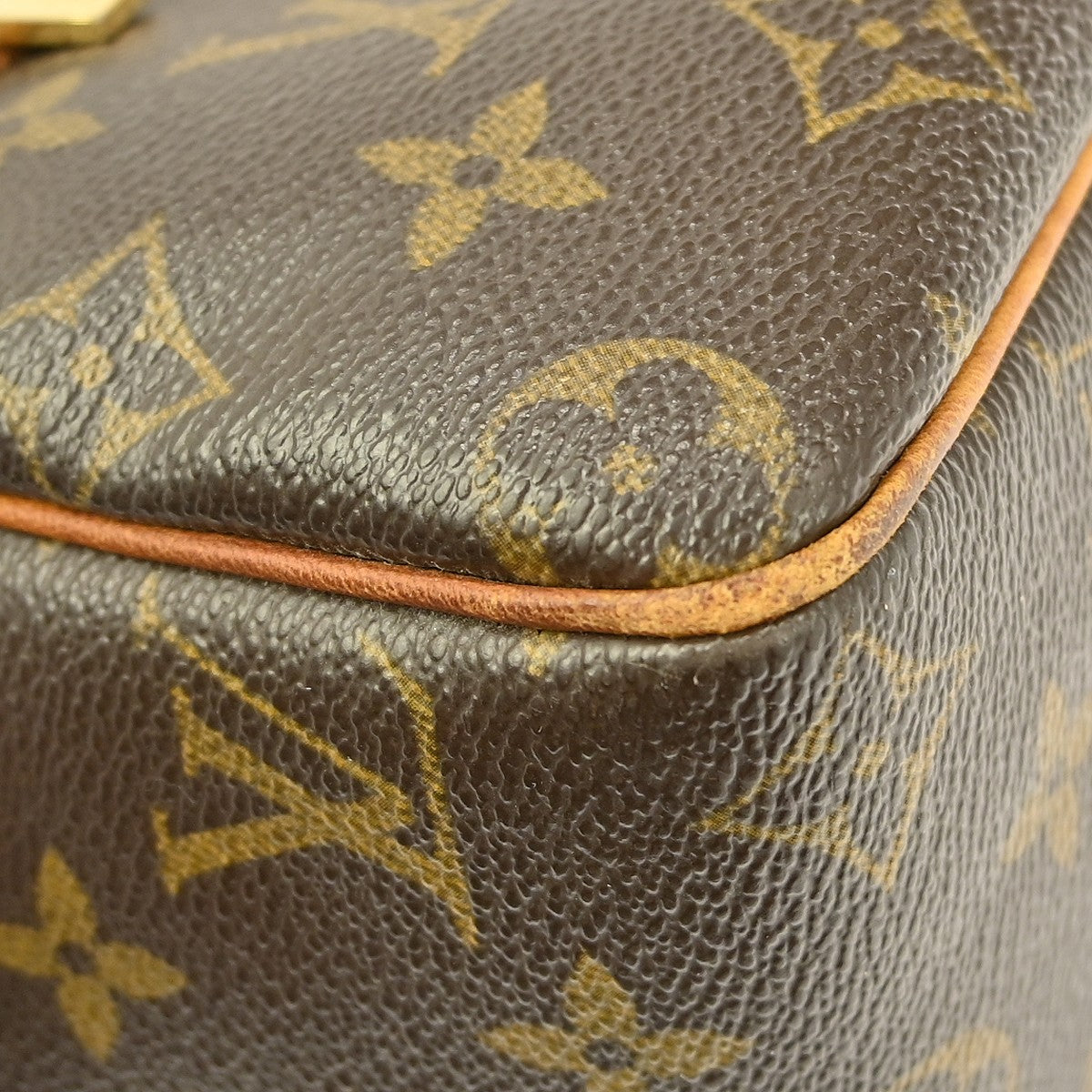 Louis Vuitton Cite Handbag Monogram Canvas Brown Canvas Shoulder Bag