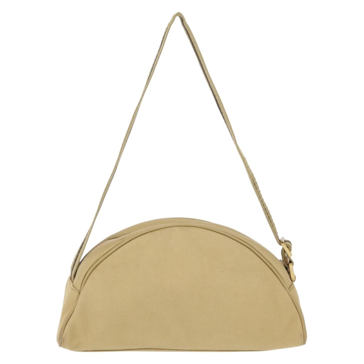 Gucci Vintage Shoulder Bag Canvas Beige Canvas Shoulder Bag Bag (Pre-Owned)