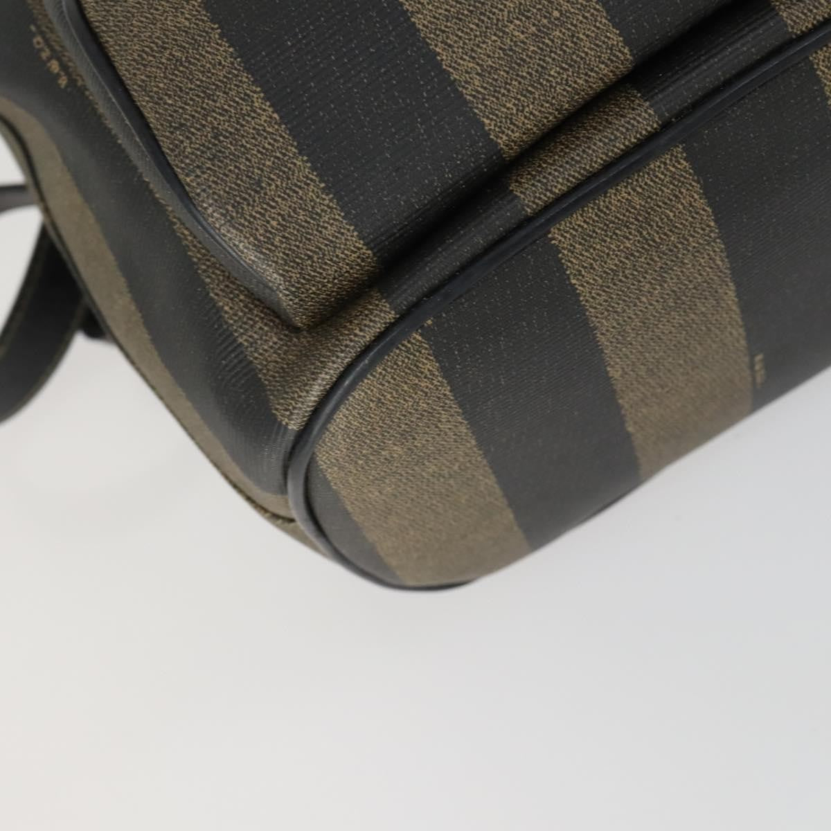 Fendi Pequin Front Pocket Backpack Coated Canvas Brown Pvc Backpack Bag