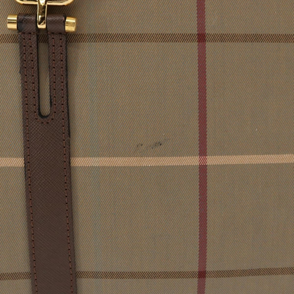Burberry Nova Check Boston Bag Canvas Beige Canvas Handbag