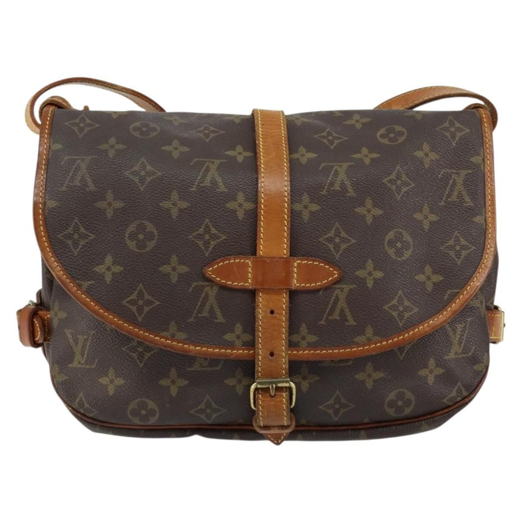 Louis Vuitton Saumur Handbag Monogram Canvas Brown Canvas Shoulder Bag