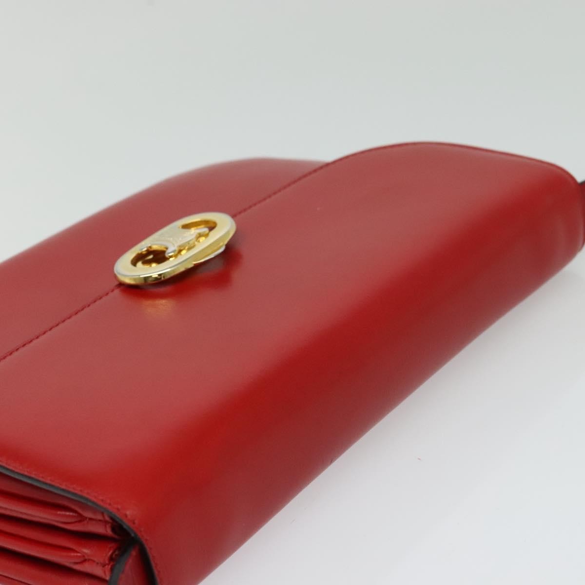 Celine Vintage Triomphe Shoulder Bag Leather Red Leather Shoulder Bag Bag