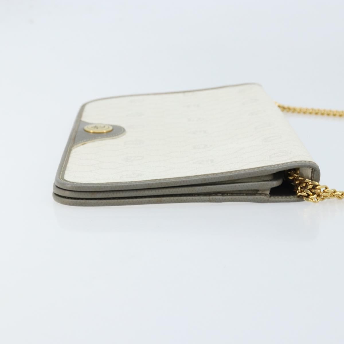 Christian Dior Vintage Honeycomb Chain Canvas White Canvas Shoulder Bag Bag (Pre-Owned)