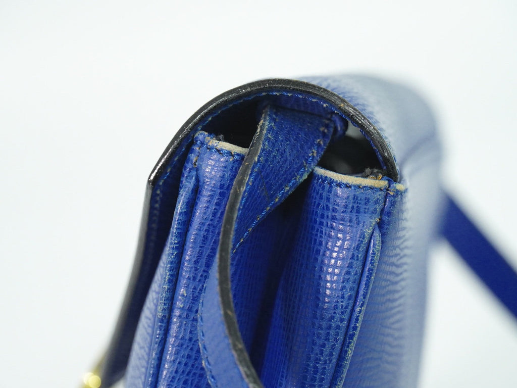 Celine Circle Logo Shoulder Bag Leather Blue Leather Shoulder Bag Bag