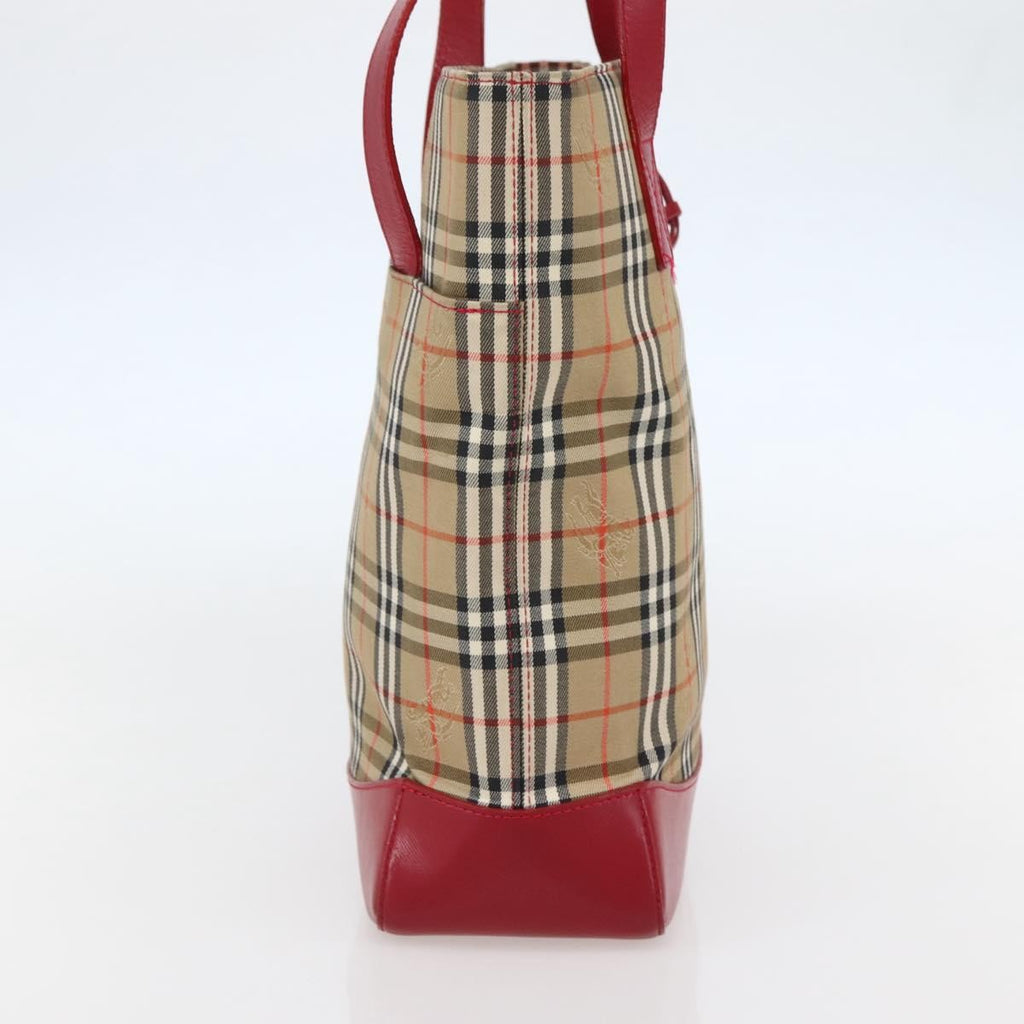 Burberry Nova Check Tote Canvas Check Pattern Beige Canvas Tote Bag