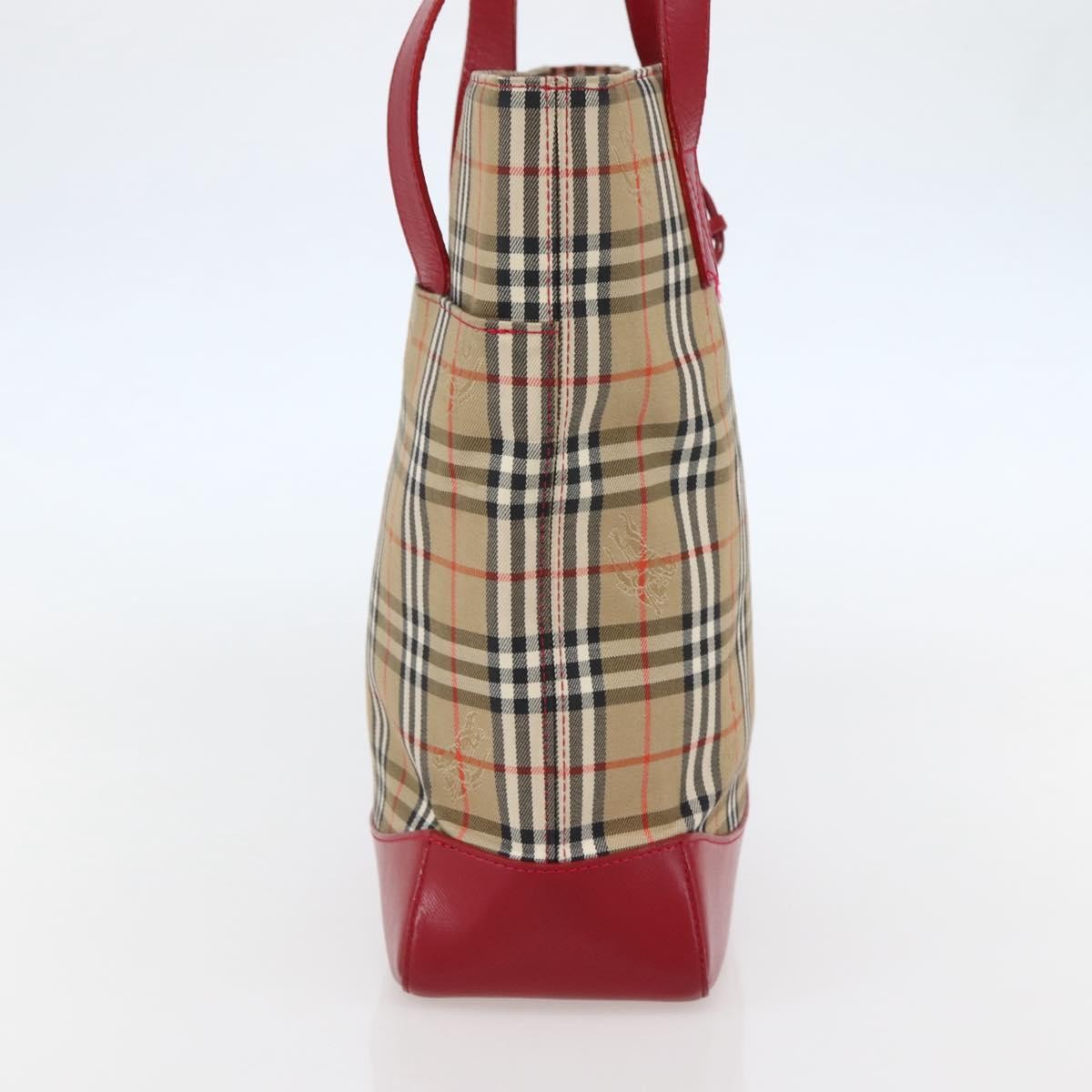 Burberry Nova Check Tote Canvas Check Pattern Beige Canvas Tote Bag