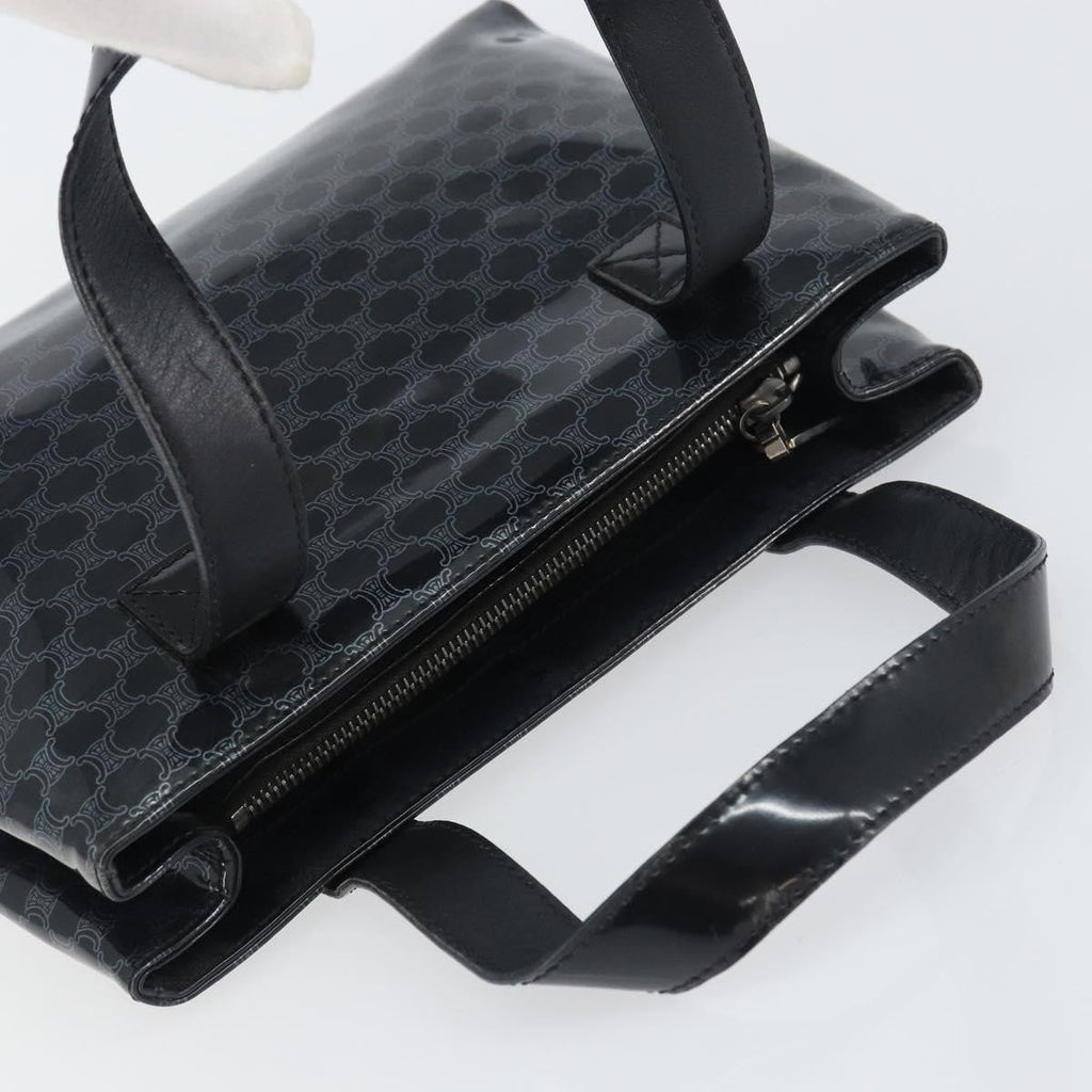 Celine Vintage Macadam Shopper Tote Venyl Black Plastic Tote Bag Bag