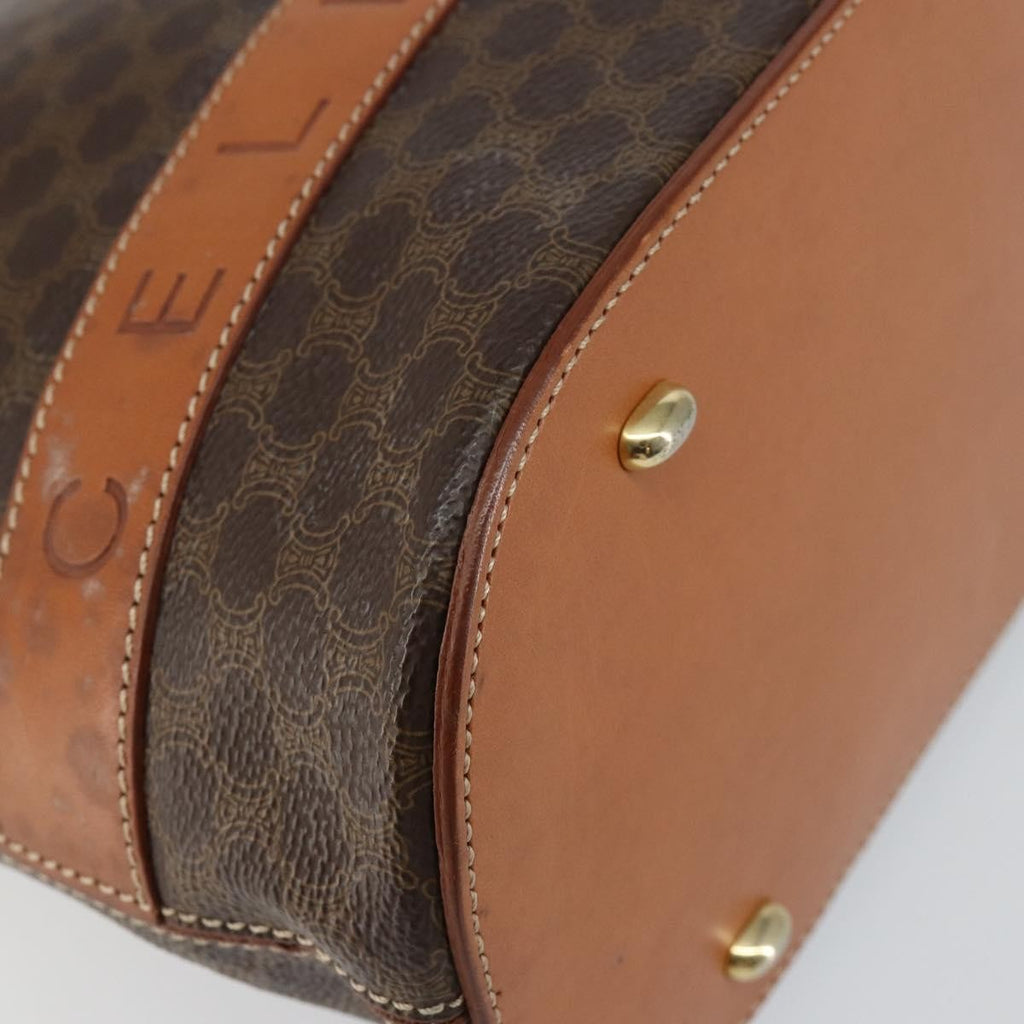 Celine Vintage Macadam Handbag Macadam Brown Canvas Bag