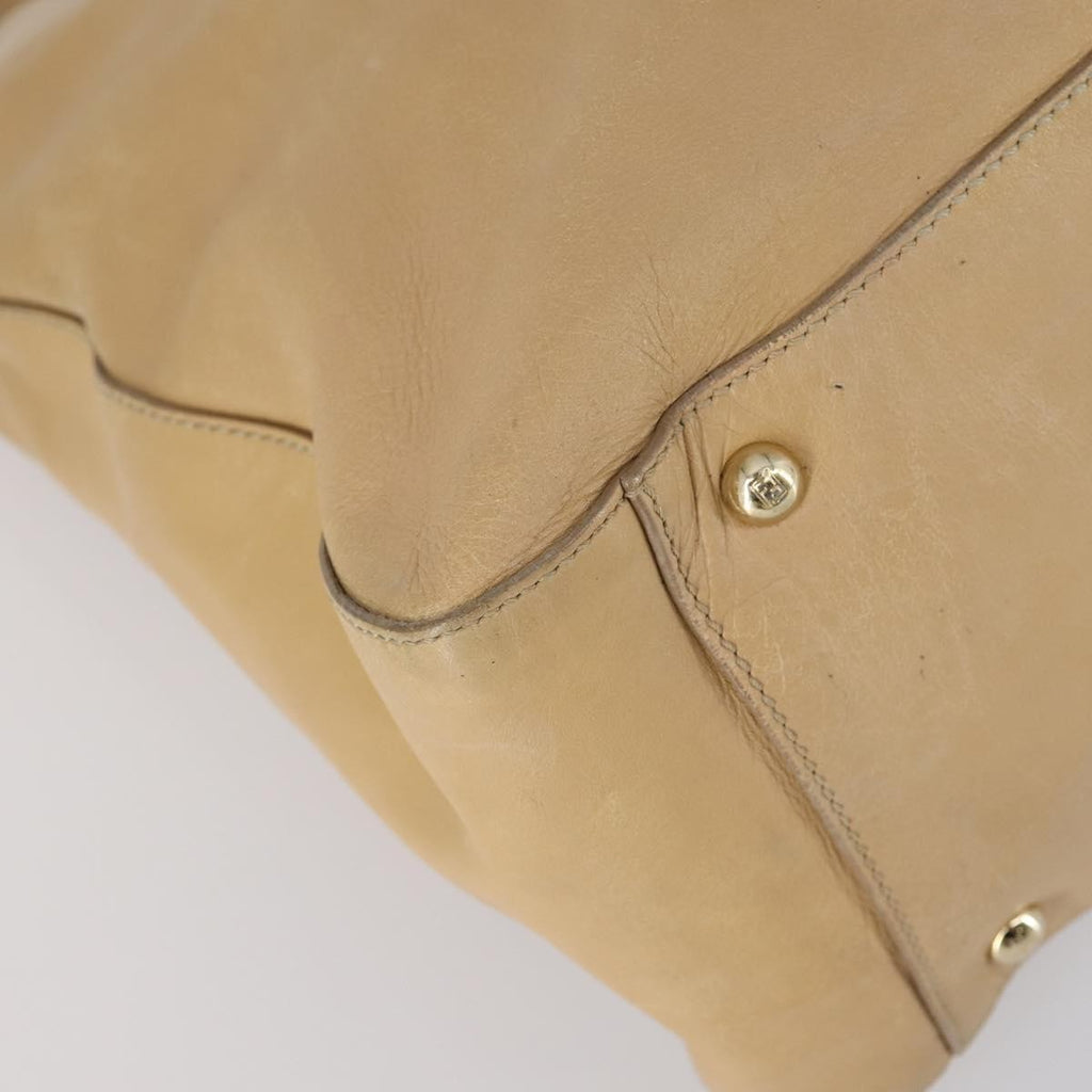 Fendi Twins Tote Leather Beige Leather Tote Bag Bag