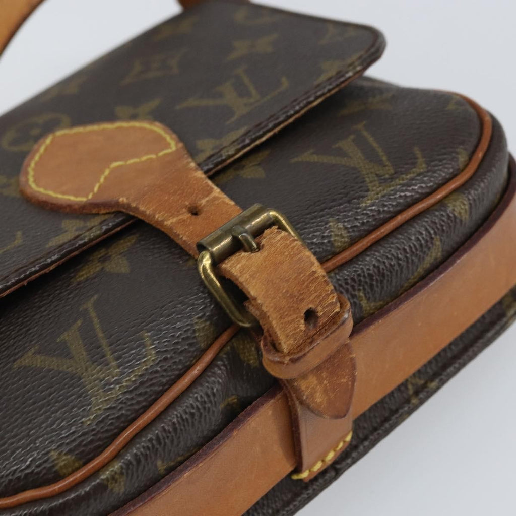 Louis Vuitton Cartouchiere Handbag Monogram Canvas Brown Canvas Shoulder Bag