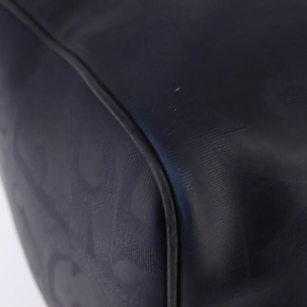 Christian Dior Lady Dior Boston Bag Canvas Navy Canvas Travel Bag Bag (Pre-Owned)