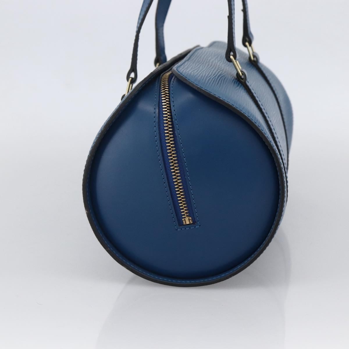 Louis Vuitton Soufflot Handbag Epi Leather Blue Leather Handbag