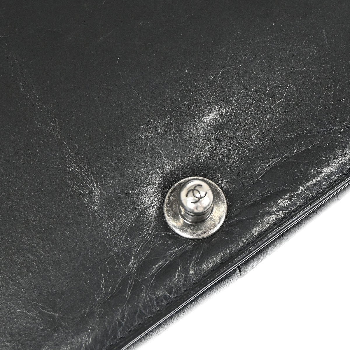Chanel Boy Flap Bag Quilted Glazed Calfskin Black Leather Handbag