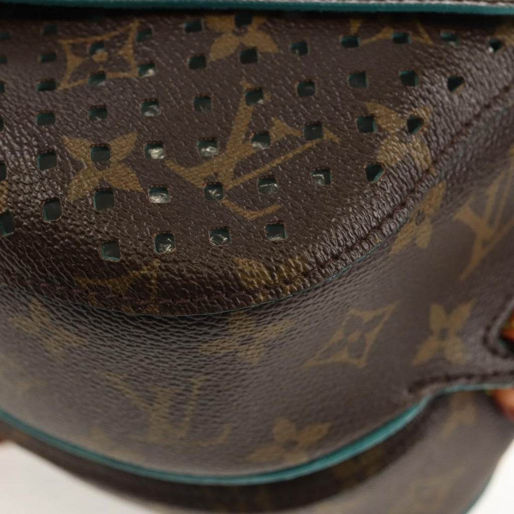 Louis Vuitton Flore Saumur Handbag Perforated Monogram Canvas Brown Canvas Shoulder Bag