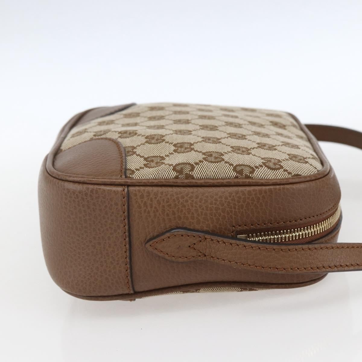 Gucci Bree Disco Crossbody Bag Gg Canvas With Leather Beige Canvas Crossbody Bag Bag (Pre-Owned)