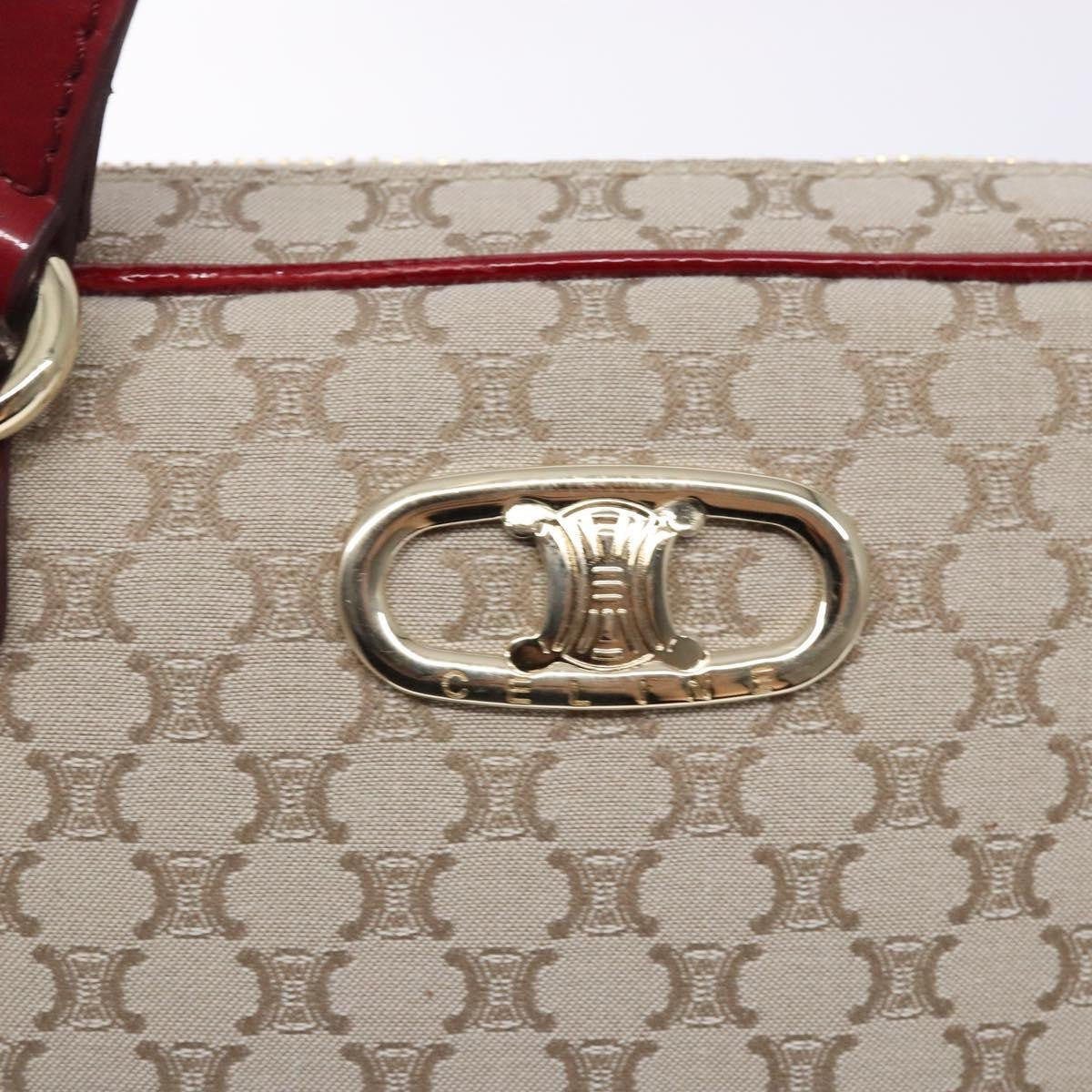 Celine Vintage Macadam Shoulder Bag Canvas Beige Canvas Shoulder Bag Bag