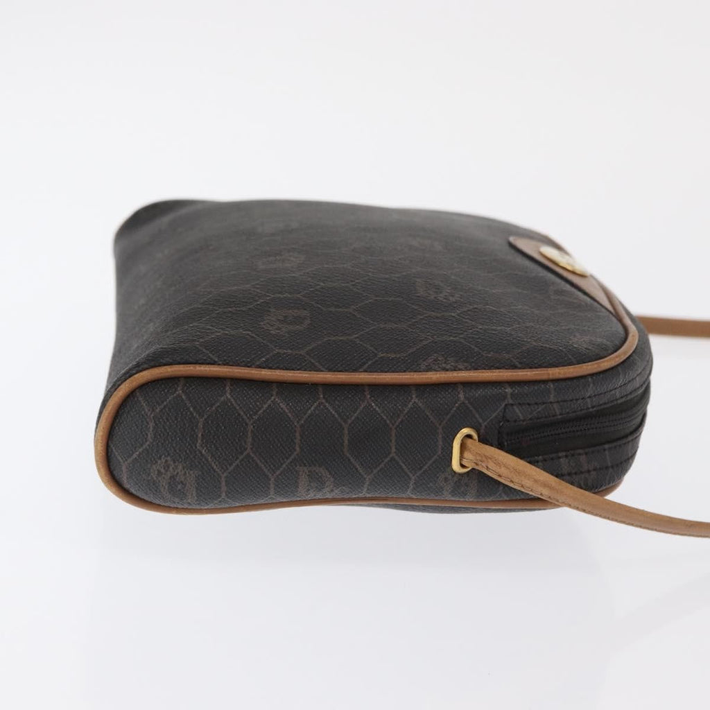 Christian Dior Vintage Honeycomb Shoulder Bag Canvas And Leather Black Canvas Shoulder Bag Bag (Pre-Owned)