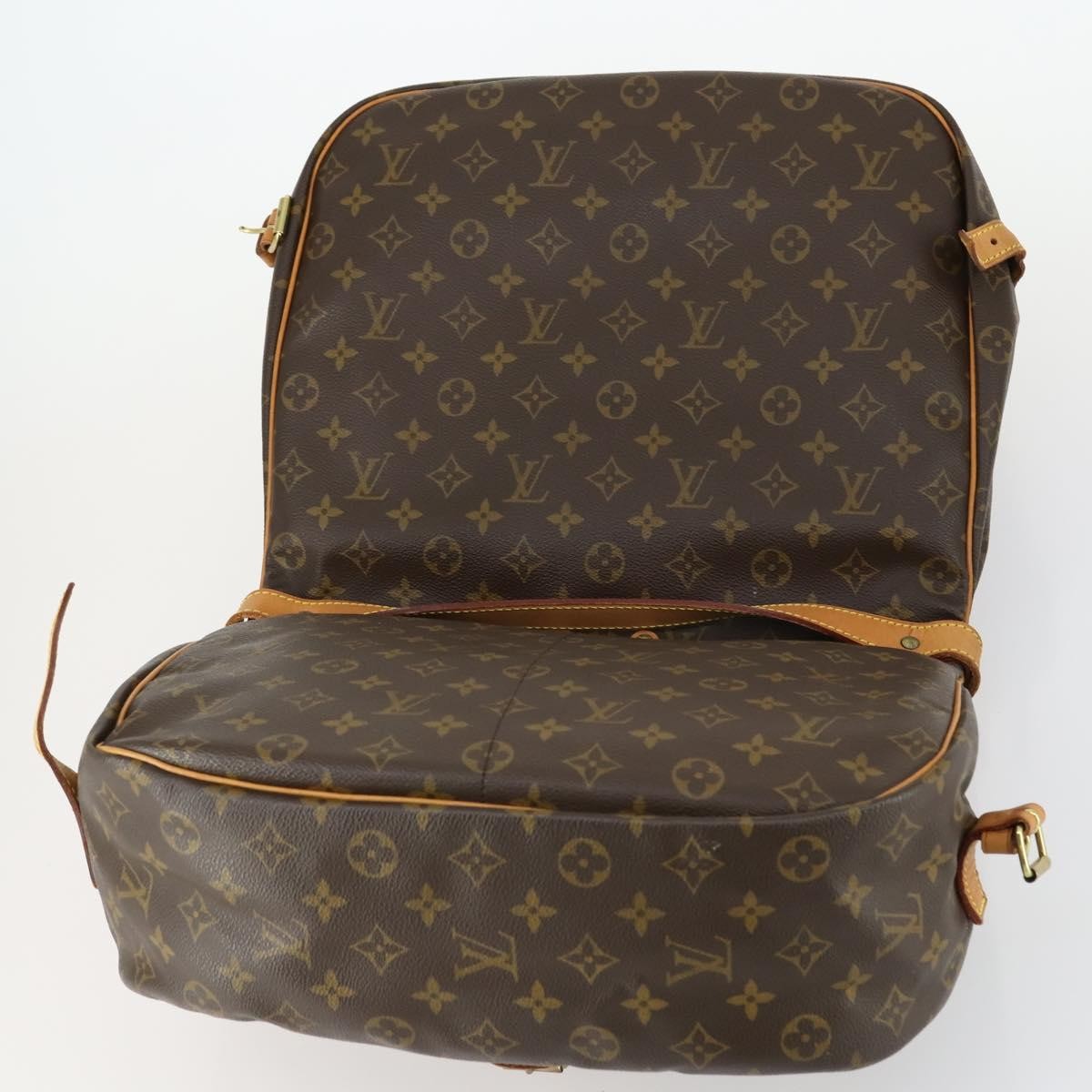Louis Vuitton Saumur Handbag Monogram Canvas Brown Canvas Shoulder Bag