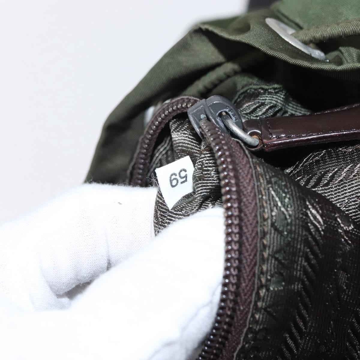 Prada Double Front Pocket Backpack Tessuto Khaki Nylon Backpack Bag