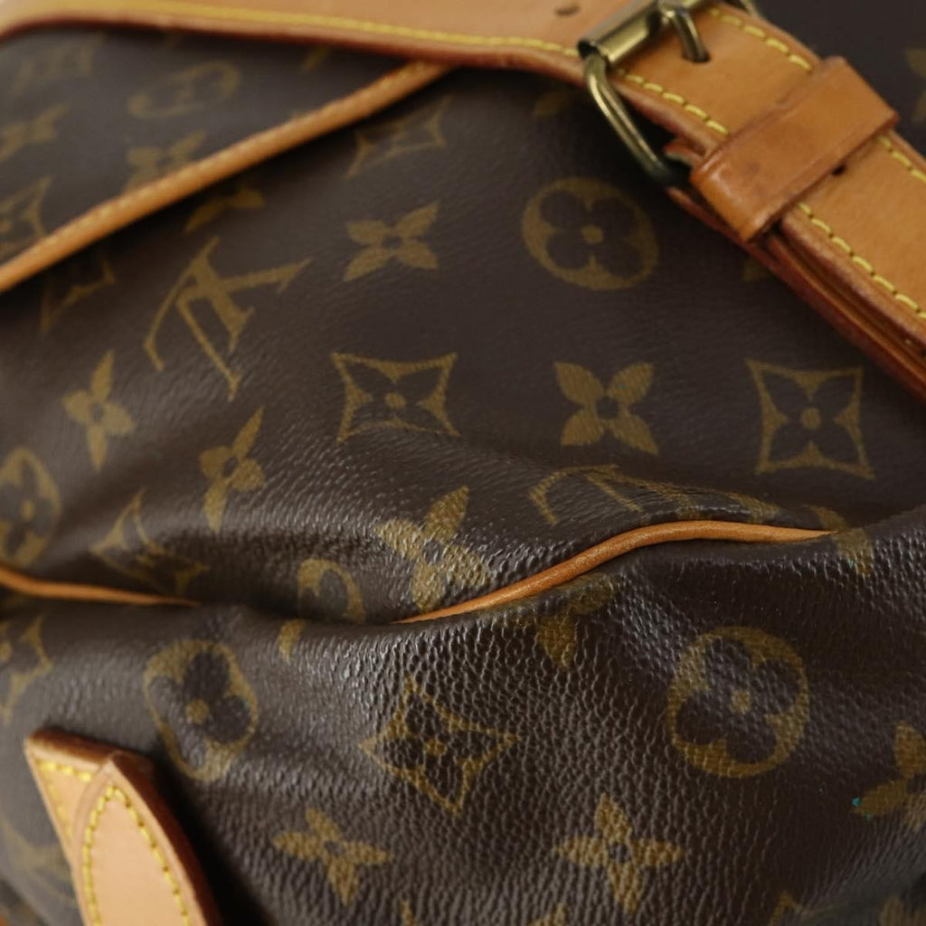 Louis Vuitton Saumur Handbag Monogram Canvas Brown Canvas Shoulder Bag
