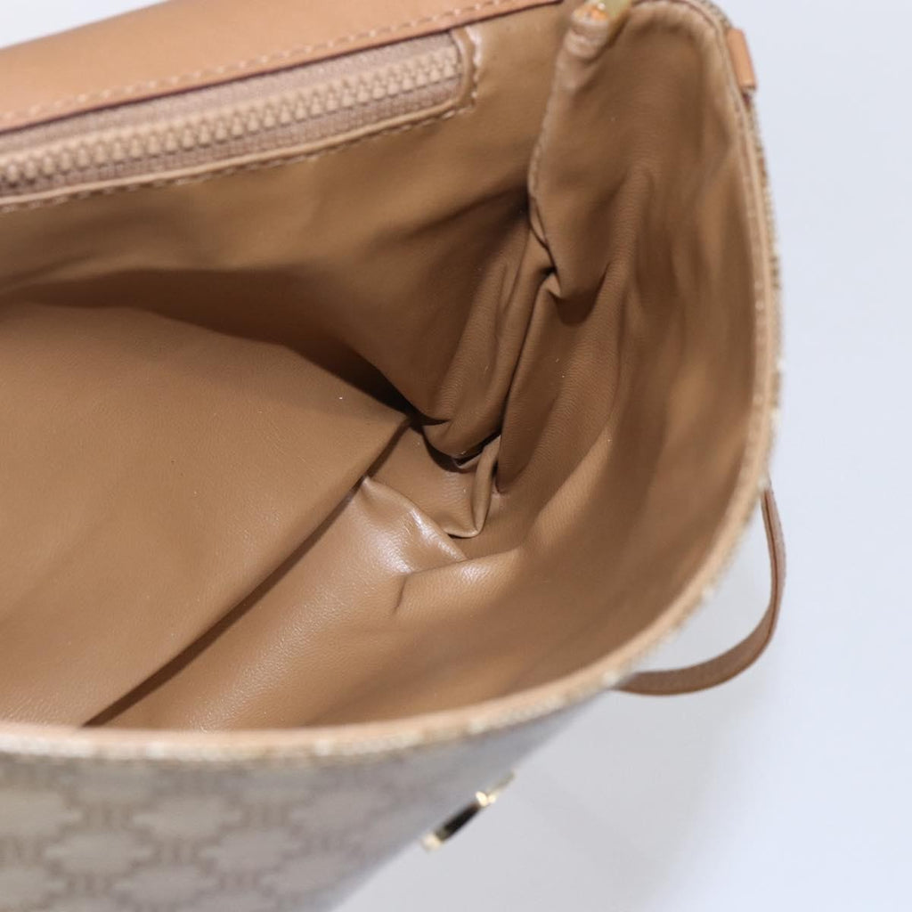 Celine Vintage Macadam Shoulder Bag Canvas And Leather Beige Canvas Shoulder Bag Bag