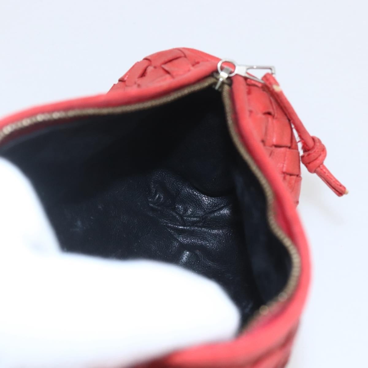 Bottega Veneta Intrecciato Clutch Bag Leather Red Leather Clutche & Pouche Bag