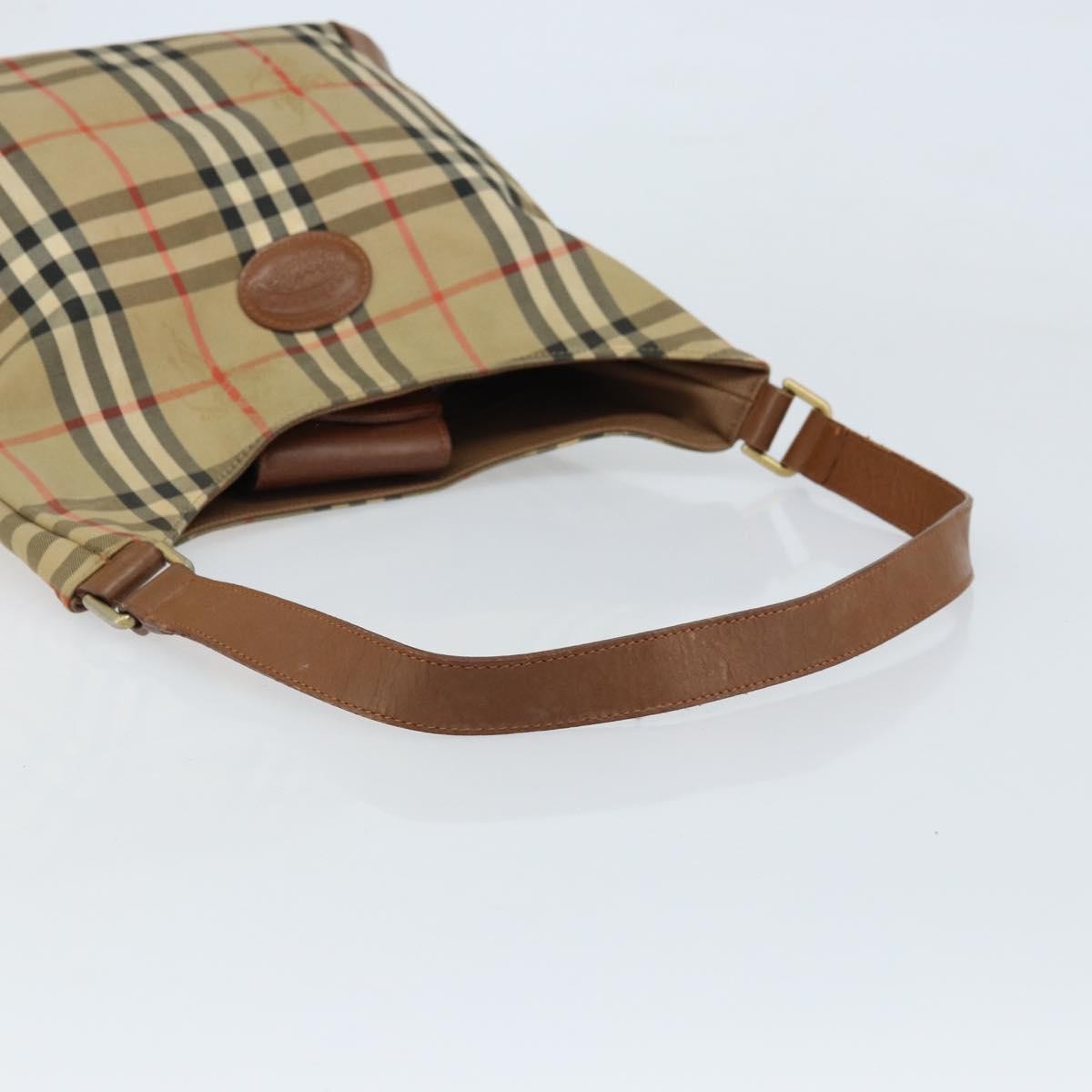 Burberry Nova Check Shoulder Bag Canvas And Leather Beige Canvas Shoulder Bag