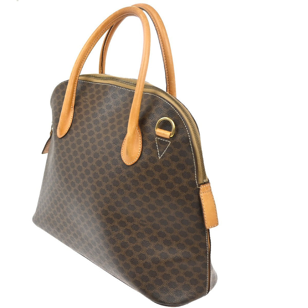 Celine Macadam Handbag Macadam With Leather Brown Pvc Handbag