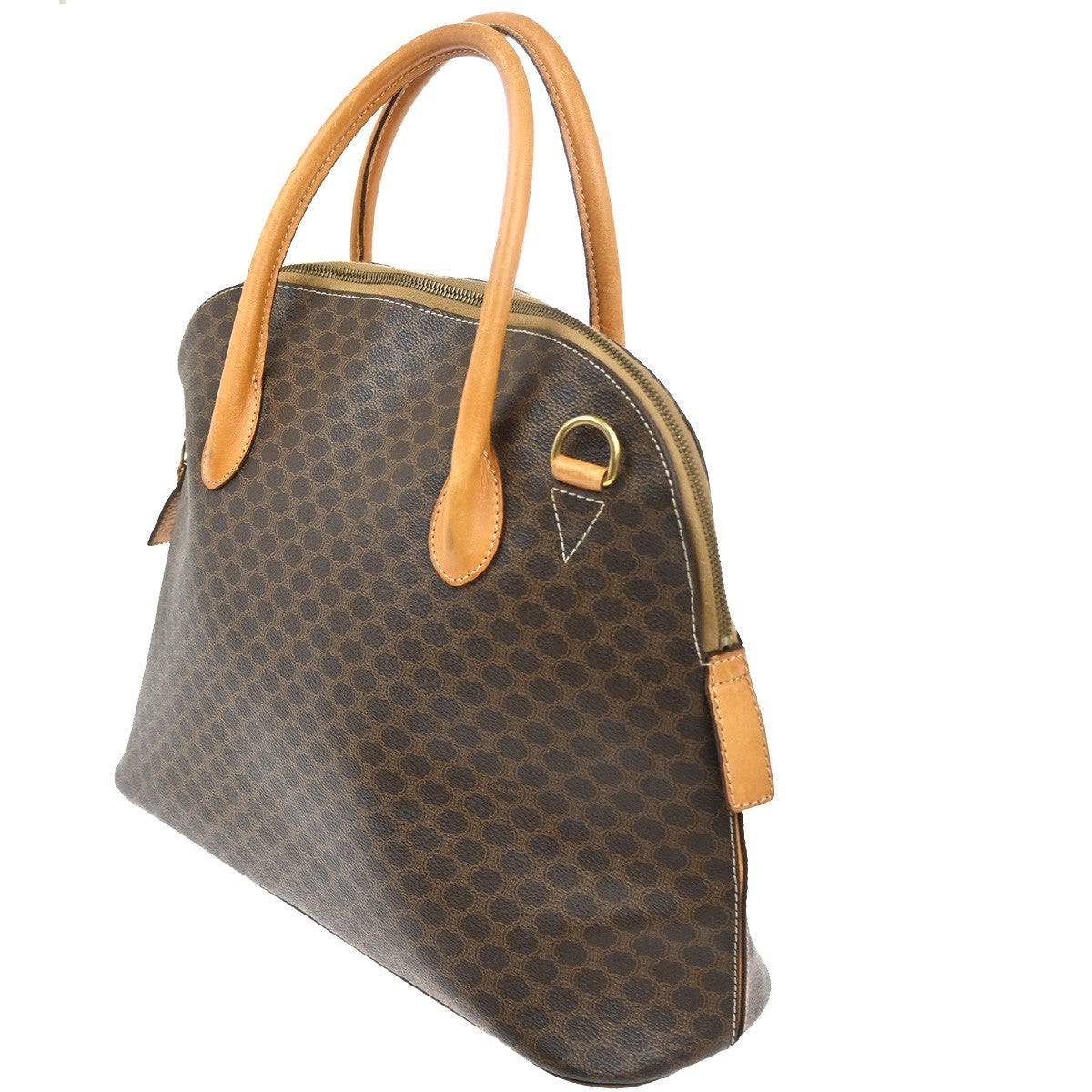 Celine Macadam Handbag Macadam With Leather Brown Pvc Handbag