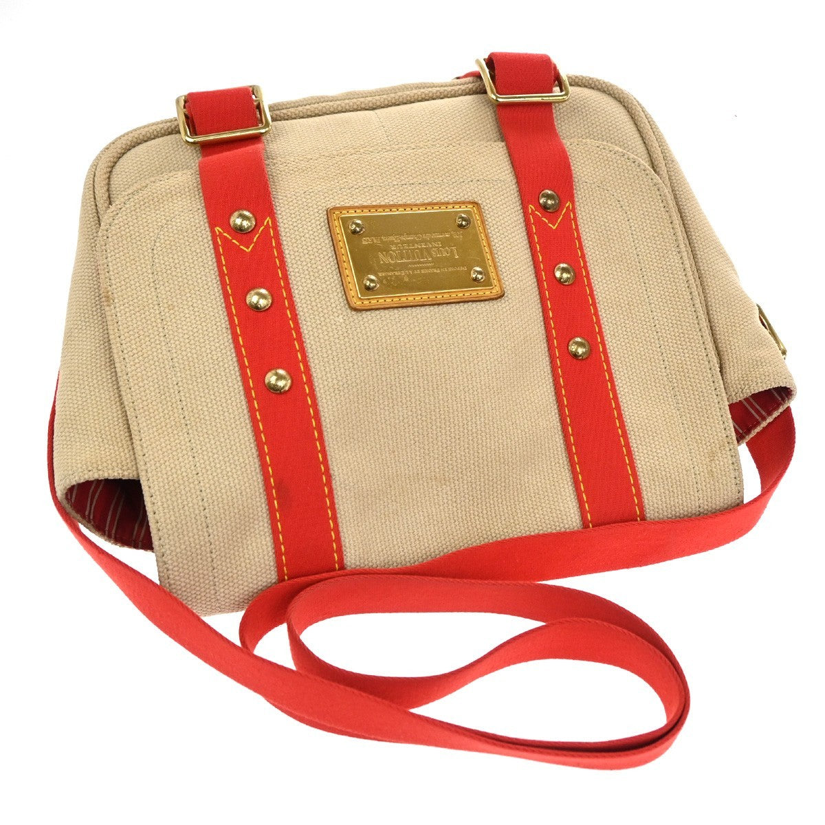Louis Vuitton Antigua Besace Messenger Bag Canvas Beige Canvas Shoulder Bag