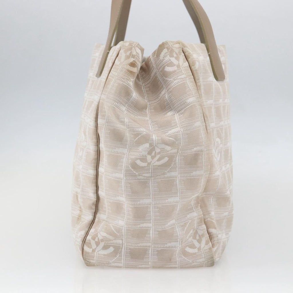 Chanel Travel Line Tote Nylon Beige Nylon Handbag