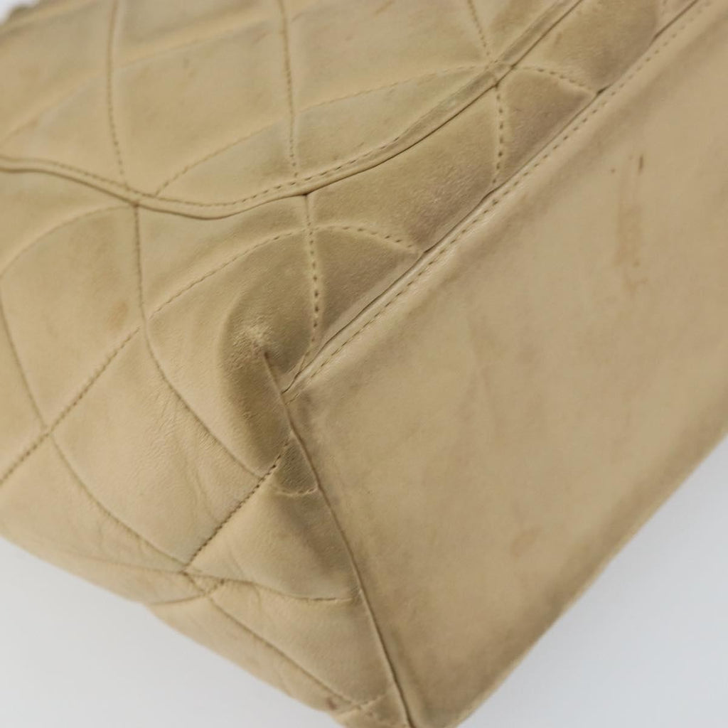 Chanel Vintage Camera Bag Quilted Leather Beige Leather Shoulder Bag Bag
