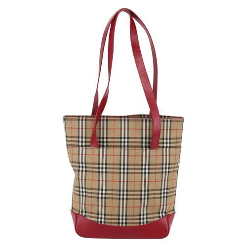Burberry Nova Check Tote Canvas Check Pattern Beige Canvas Tote Bag