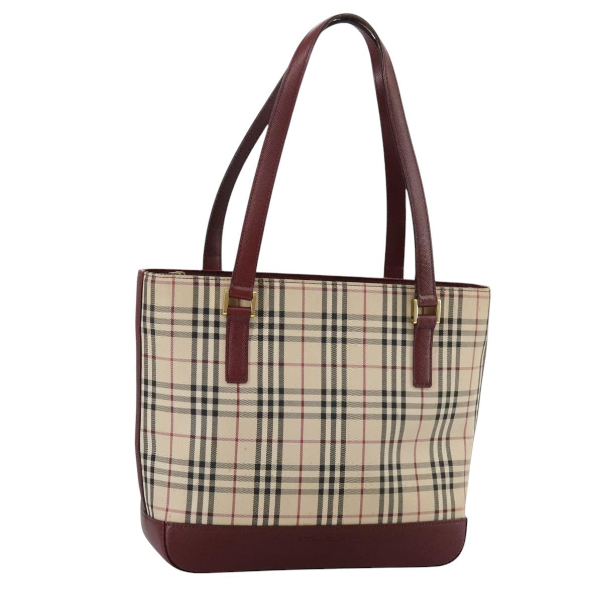 Burberry Nova Check Tote Canvas And Leather Beige Canvas Tote Bag