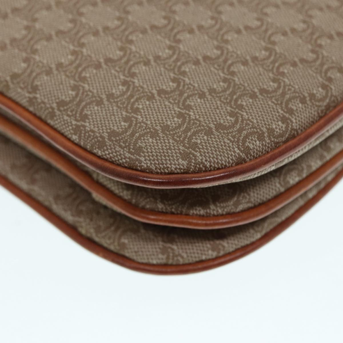 Celine Vintage Macadam Shoulder Bag Canvas And Leather Beige Canvas Shoulder Bag Bag