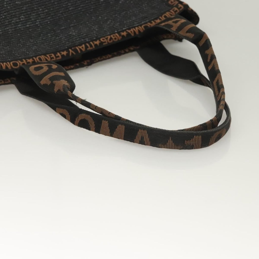 Fendi Zucca Tote Bag Straw Black Wood Tote Bag Bag