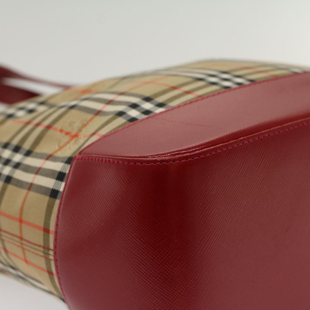 Burberry Nova Check Tote Nylon And Leather Beige Nylon Tote Bag