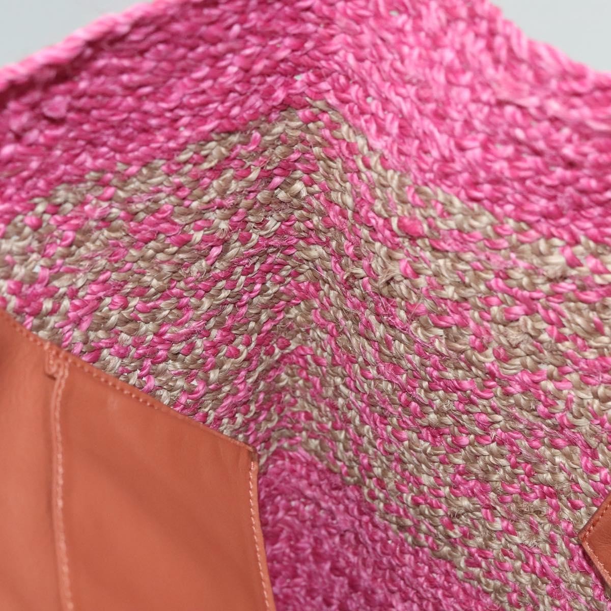 Balenciaga Panier Basket Tote Woven Raffia Pink Wood Tote Bag