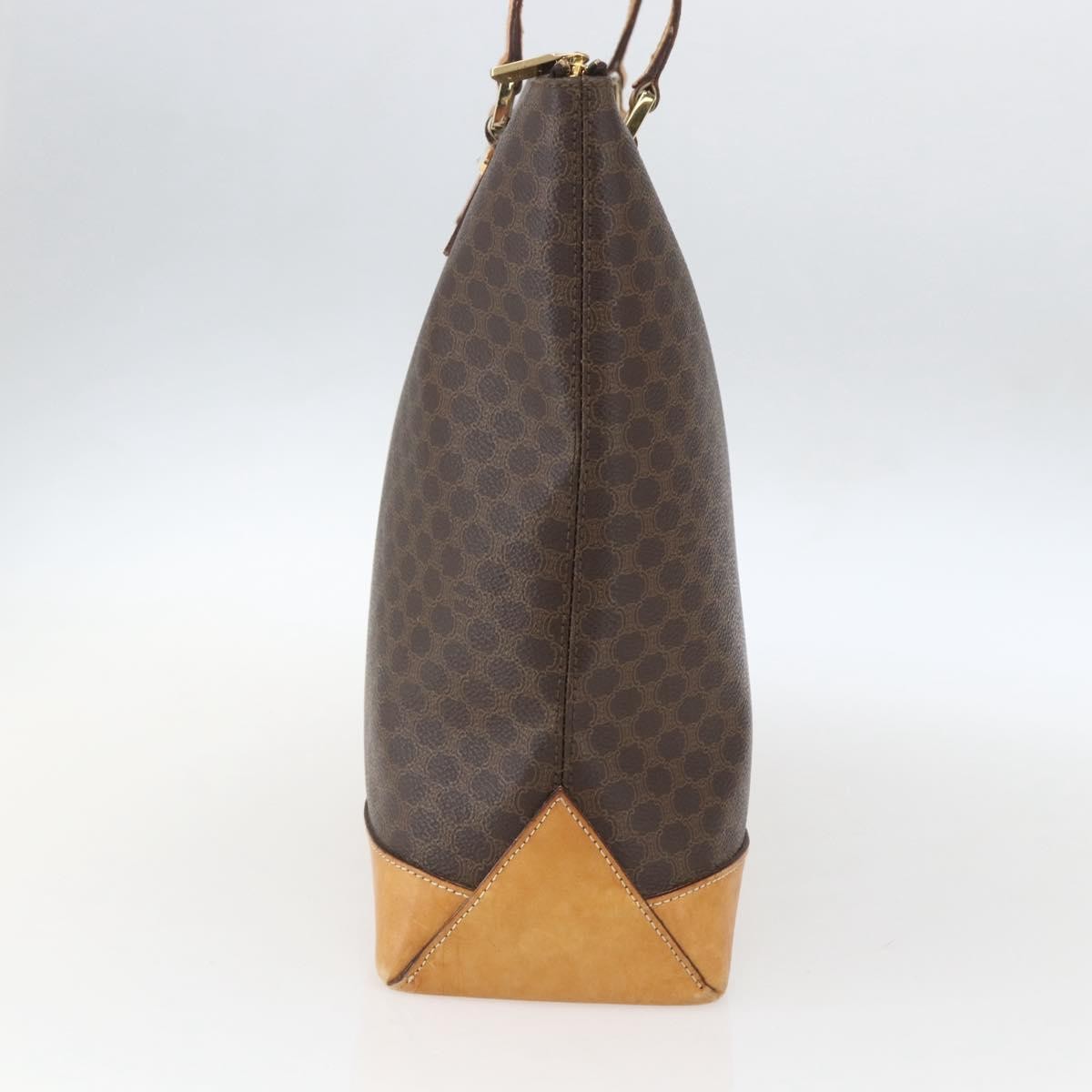 Celine Vintage Macadam Tote Bag Canvas And Leather Brown Canvas Tote Bag Bag
