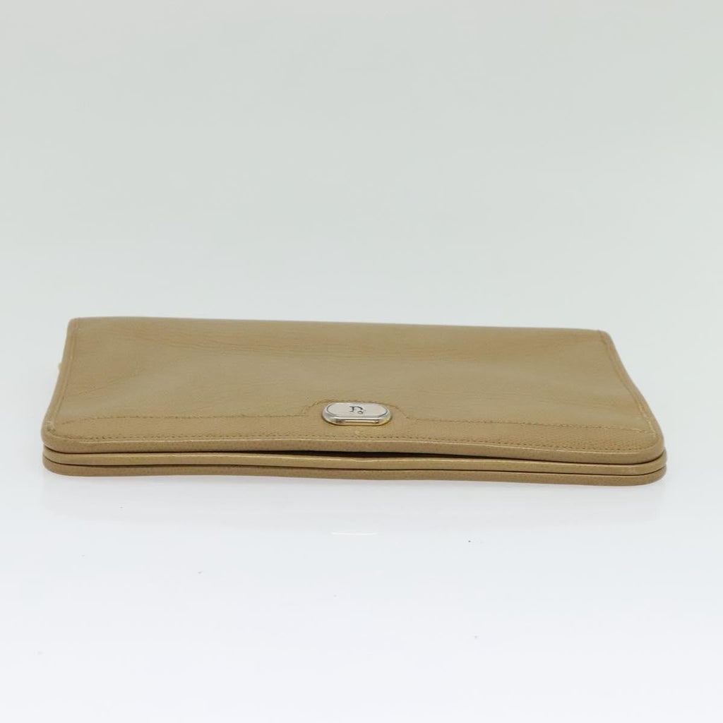 Christian Dior Vintage Chain Flap Shoulder Bag Leather Beige Leather Shoulder Bag Bag (Pre-Owned)