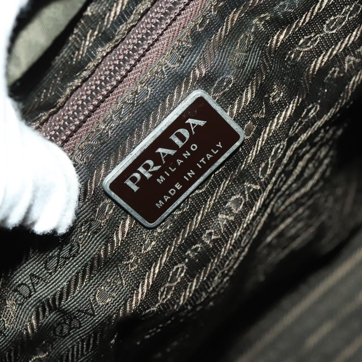 Prada Vela Double Front Pocket Backpack Tessuto With Saffiano Leather Khaki Nylon Backpack Bag
