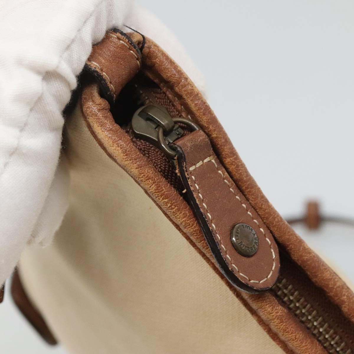 Burberry Blue Label Shoulder Bag Canvas Beige Canvas Shoulder Bag