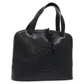Chanel Vintage Cc Dome Bag Caviar Black Calfskin Handbag