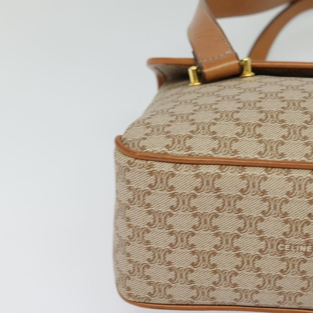 Celine Vintage Macadam Handbag Canvas And Leather Beige Canvas Handbag
